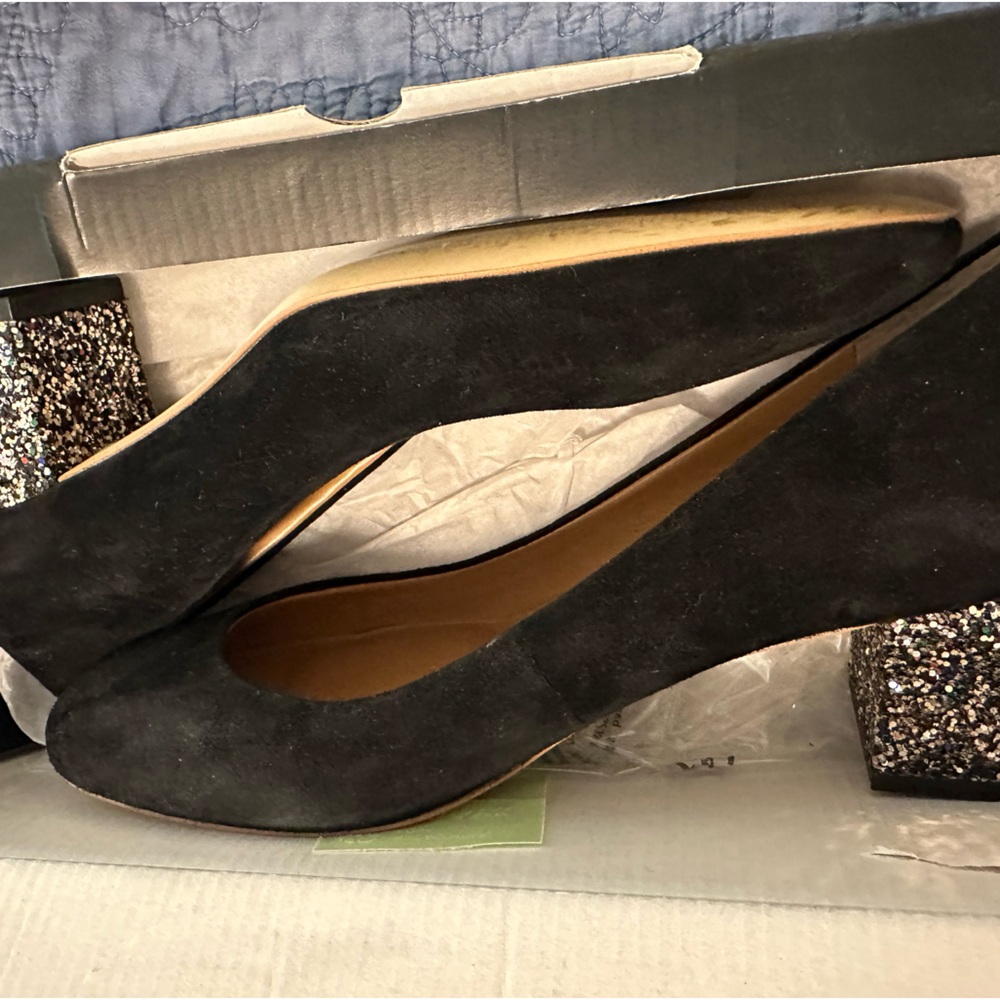 Jcrew J. Crew Bryn Suede Glitter Block Heels